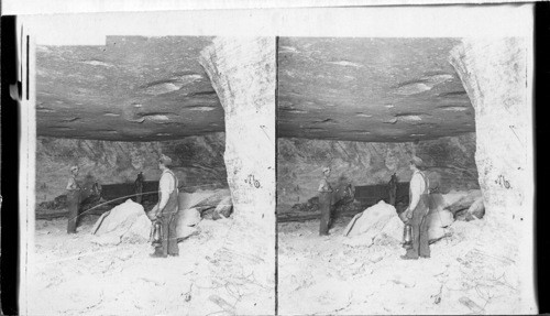 After the blast, quantities of rock salt ready for loading on cars, Lyons, Kansas