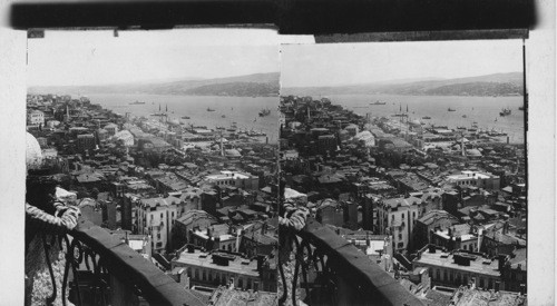 Suburban Skutari and the Bosphorus, E. N. E. from Galata Tower. Turkey