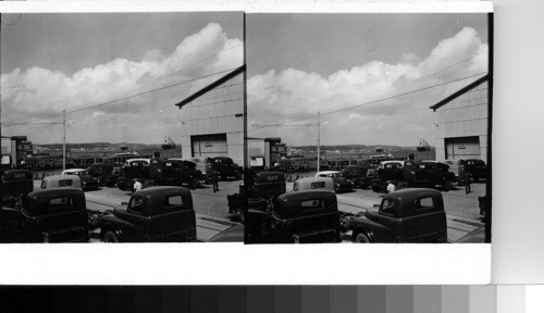 Cuba - Province of Havana - Havana (Capitol of Cuba): Along the harbor waterfront looking out toward the roadstead across scores of new American motor trucks which have just unloaded in the Country's principal port