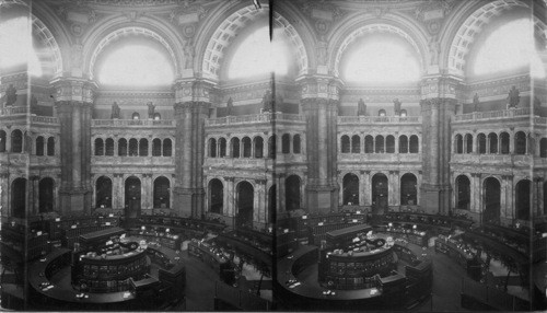 Reading Room of Congressional Library. Wash. D.C