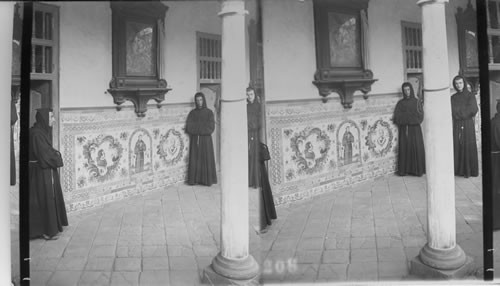 Interior San Francisco Convent showing beautiful mosaic. Lima, Peru