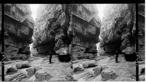 The Rummel River and the precipitous walls of the gorge 1,000 ft high. Constantine. Algeria