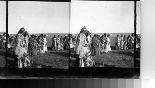 Squaws Circling in Grass Dance. Fort Belknap Reservation, Mont., July 1906