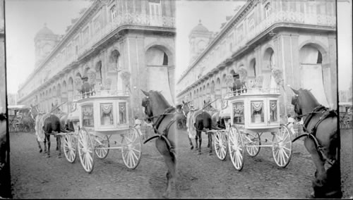 A funeral procession showing hearse. Havana, Cuba