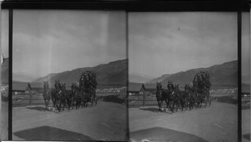 Stage Starting from Gardiner for Trip Through Yellowstone Park, Wyo