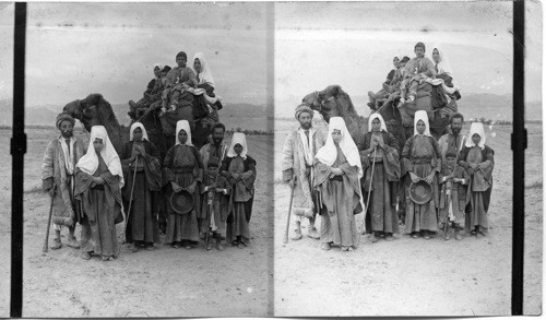 Women of Bethlehem on their way to Jerusalem. Palestine