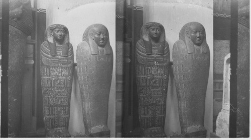 Stone and Wood Mummy Case, Bulak Museum, Egypt, Cairo