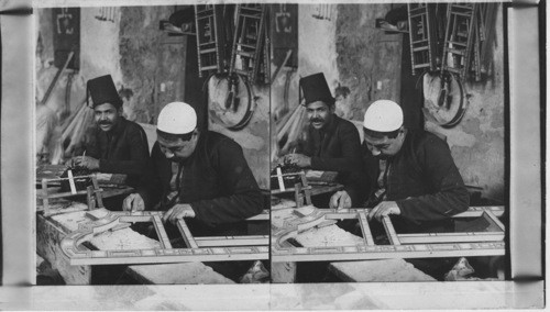 Arab Inlaying a Screen with Ivory, Ebony, and Mother of Pearl, Egypt