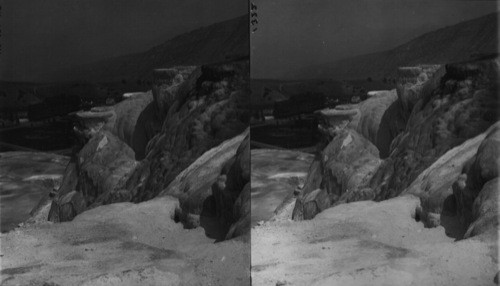 Upper Mound Terrace and Mammoth Hot Springs Hotel, Yellowstone National Park. Obsolete