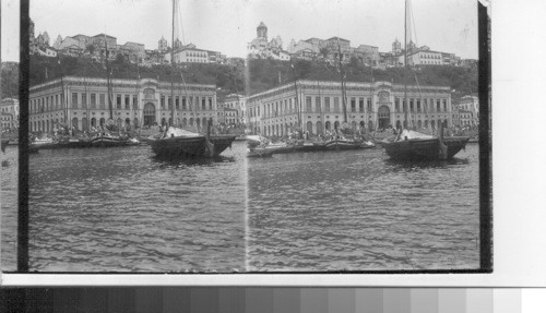 View of Bahia from bay - section at right of incline to upper city. South America