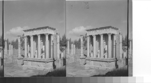 The columns, Roman theatre, Merida. Spain