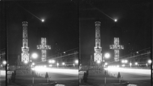 Blazing Cross, Palmolive Bldg., Christmas Eve, 1931. Chicago