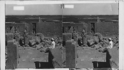 From roof of the Ramesseum, S.E. over Plain of Thebes, Egypt