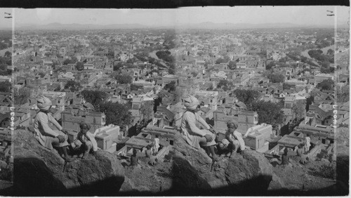 The picturesque City of Alwar from the hill below. India