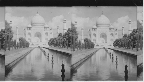 The Taj Mahal, reared by the Mogul Emperor, Shah Jehan, as a monument to his wife, Agra, India