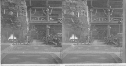 Old Faithful Inn, Grand Rotunda, Balconies and Fireplace, Upper Geyser Basin