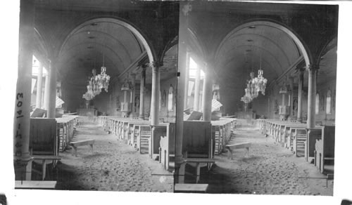 Interior of Cathedral, Morne Rouge, Mont Pelee Eruption, Martinique