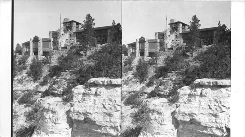 Canyon front of Lodge from southeast - Grand Canyon Lodge