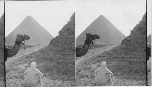 Early Morning at Gizeh from the 2nd to 1st Pyramid, Giza