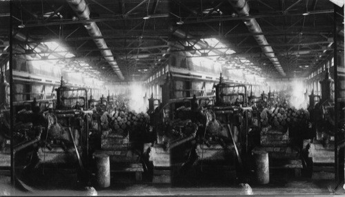 Grinding Room, 57 Grinders Making 10 tons Ground Pulp Per Day, Abitibi Power & Paper Co. Ont