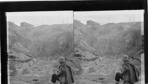 Old Pit of Spanish Mine Worked 300 Years Ago. Cerro de Pasco. Peru