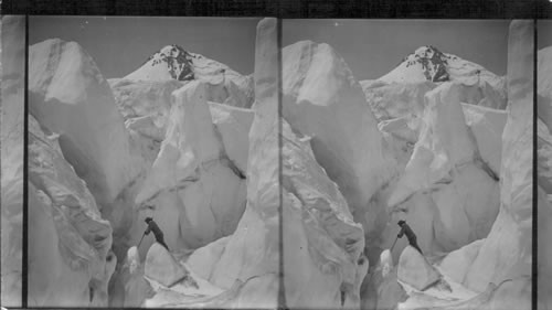 Crevasse in Elliot Glacier. Mt. Hood, Oregon