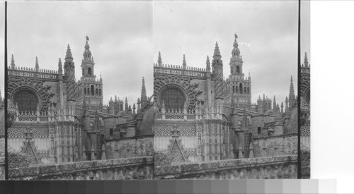 Close view of Port of Cathedral & the Giralda. Seville