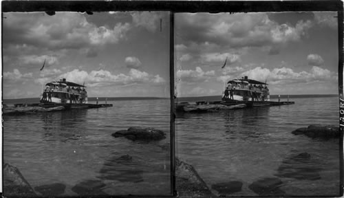 Steamer Zillah at the "Thumb" Pier, Yellowstone Lake