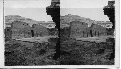 The First Pylon of Ramses III, Temple at Medinet Habu. (N.) Thebes, Egypt