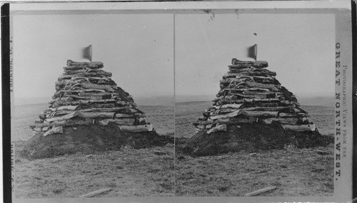 The Monument on Custer's Hill, containing all the v bones found on the field, Montana. (horses')