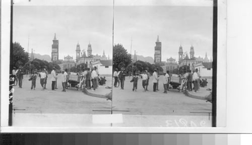 Street Scene Showing Street Porters and Other Types, Park 15th of November, Rio de Janeiro, Brazil. South America