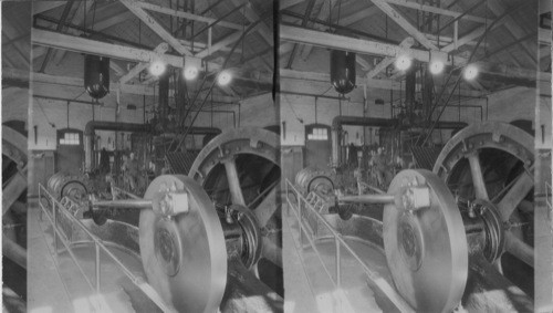 Engine which hoists the car with coal. (seen in #8 & #7). In "carriages" also lowers " emptied." this is a reversible engine with two drums watch each having a cable 800 ft. long and 1 1/2 inch in diameter. Cables are wound up in opposite directions on drums so that when one car goes up the other goes down. The left hand of the engineer controls the steam his right hand the lever which reverses the engine. Scranton, Pa