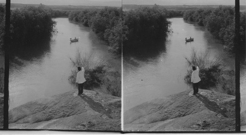 River Jordan from Cliffs of Moab. Palestine