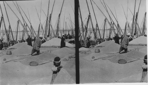 Felucahs along the Nile, Egypt - a grain market