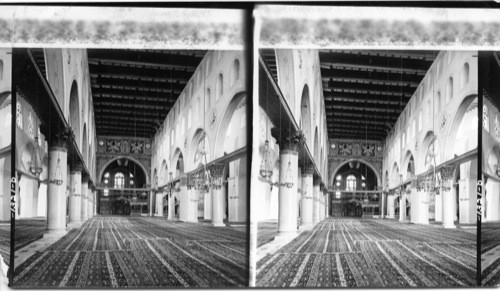 Interior of the Mosque of Aksa, Jerusalem, Palestine