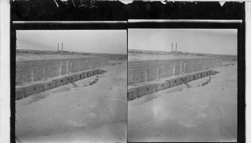 Huge vats being filled with sulfur, Matagorda Co.,Texas