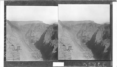 Looking up Colorado River toward Site of Hoover Dam, Boulder City, near Las Vegas, Nevada