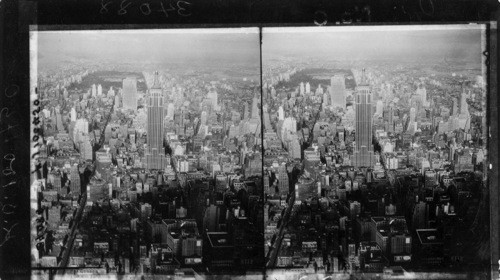 Looking down on the Empire State Bldg., N.Y. City