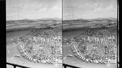 California Exhibit, A Century of Progress, 1933. [Aerial of San Francisco and surrounding hills.]