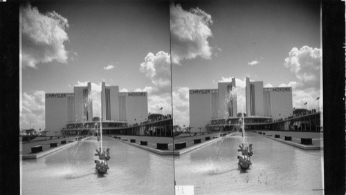 Chrysler Motors Bldg. Dignity and Modernity are Combined Impressively here. S. along the fountains