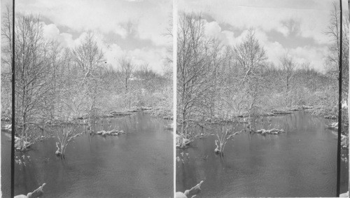 Winter Scene - Apr. 9, 1957. Cussewago Creek. Near Meadville, Pa