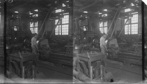 18 in - 11 ft. long lathe at work, Ship Building Co., Port Arthur, Ont