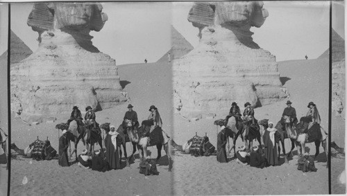 Members of Golden Jubilee Cruise before the Egyptian Sphinx, Egypt