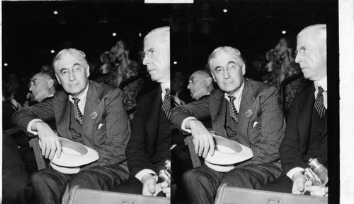 Bernard Baruch in one of the boxes at the Democratic Convention, Chicago Stadium, July, 1932