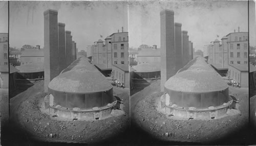 Kilns in a large brickyard. Portland, Maine