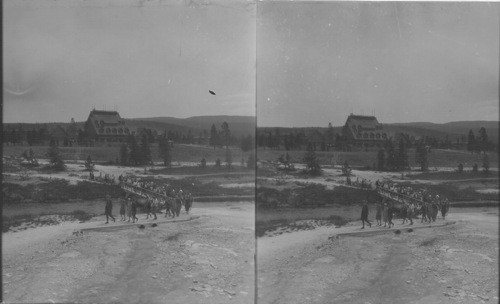 Tourist Party Being Conducted to Geyser Hill by Ranger