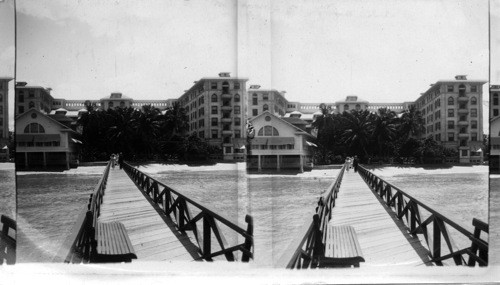 Hawaii. Rear View of Moana Hotel, Honolulu, Hawaii