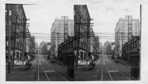 Looking up Madison St. Hill, Seattle, Washington