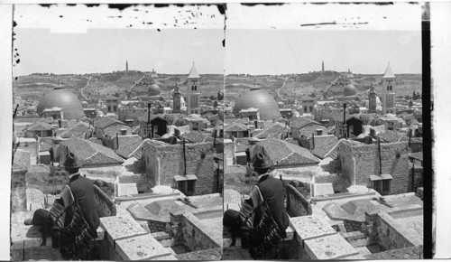 Jerusalem and the Mount of Olives - east from the Latin Hospice, Palestine