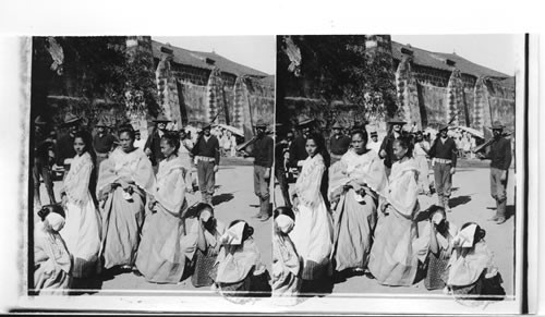 Filipino Women By The Wall Of Old Manila. Philippine Islands